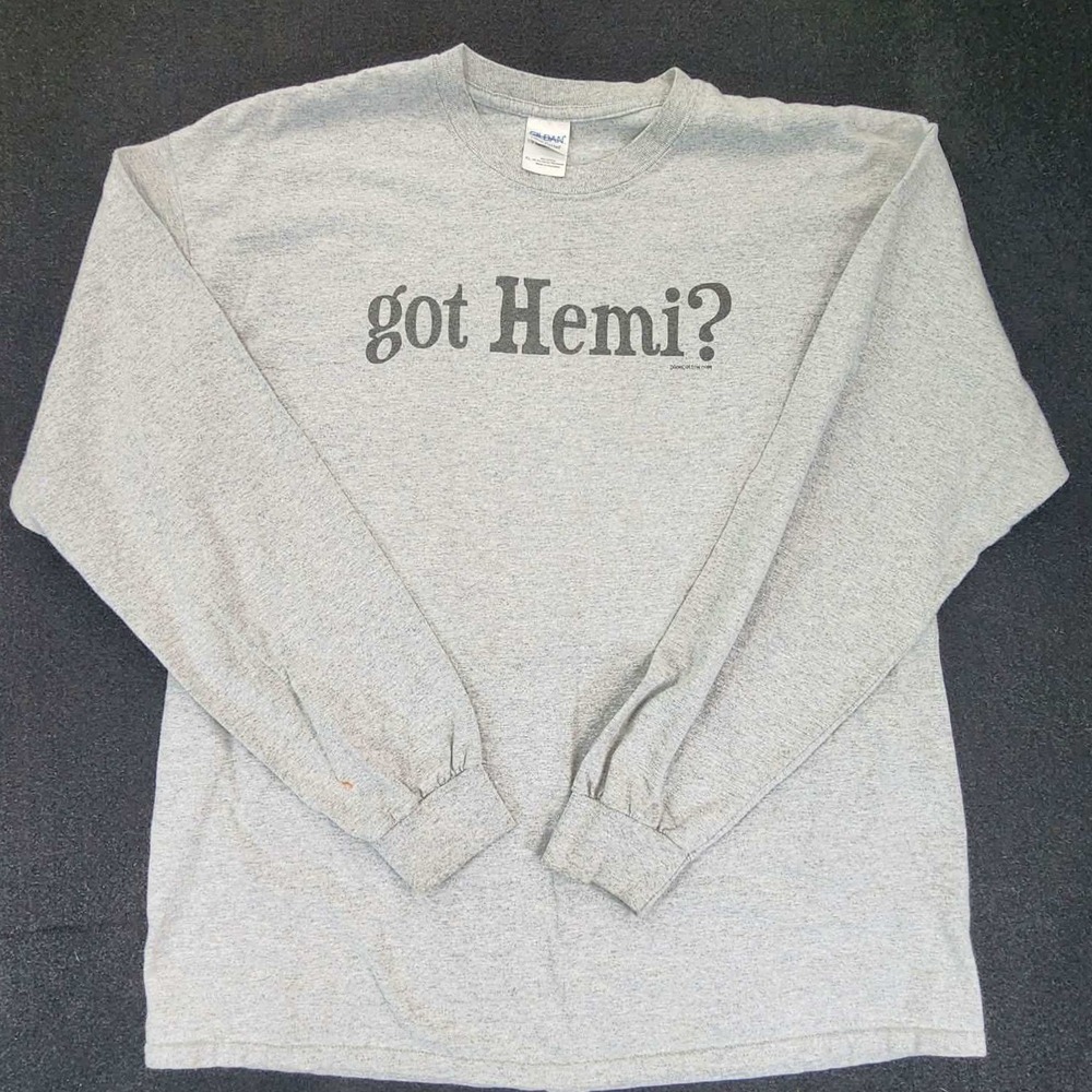 Gildan XL Gray‎ Got Hemi Long Sleeve Graphic T-Shirt Mopar Dodge Muscle Car